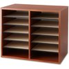 Safco Literature Organizer, Adj, 12-Cmp, 19-1/2"x12"x16", Cherry SAF9420CY